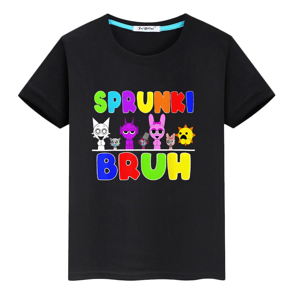 Футболка для мальчика 10 лет Sprunki принт 100% хлопок аниме топы y2k цельный Sprunki милые короткие футболки гордость футболка одежда для девочек