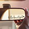 Artistic Hello Beautiful Word Car Rearview Mirror Sticker  Car Accessoies Ornamnts Auto Interior Moulding Decorative