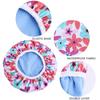Double-layer Flower Print Shower Cap Nightcap Hair Care Caps Elasticity Headwrap