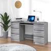 815439 vidaXL Desk Sonoma Grey 140x50x77 Cm Engineered Wood