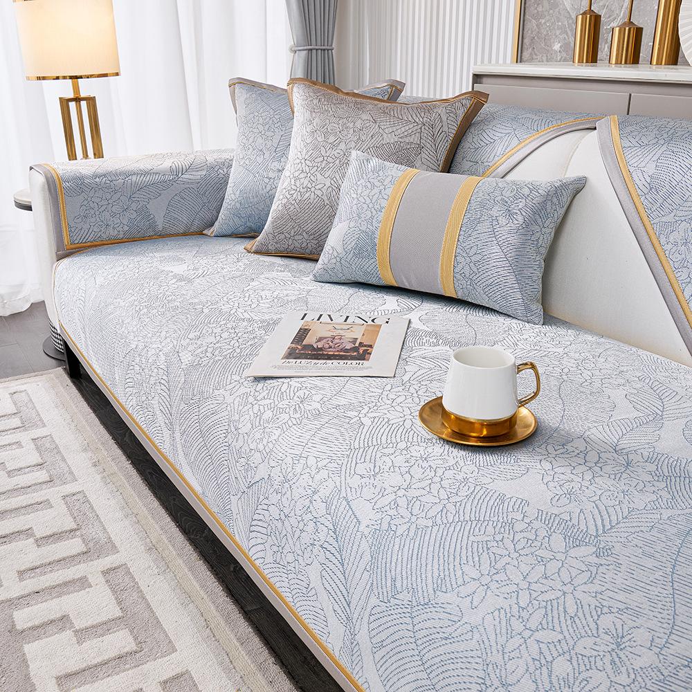 Летний коврик для дивана из ледяного шелка, Новая простая современная подушка для сиденья, Подушка для дивана, Спинка, Полотенце для подлокотника, Сиденье для консьержки, Грязеотталкивающее