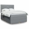 VidaXL Slat Bed Base with Mattress Light Grey 140x190cm Fabric 3294358