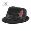 Шерстяной цилиндр Женский Осенне-зимний Британский Ретро Мода Перо Шляпа для выступления Мужская Джазовая Шляпа Тренд