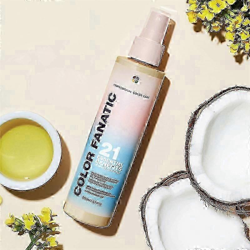 Color Fanatic Multi-Tasking Leave-In Hair Spray for Color-Treated Hair, Leave-In Heat Protectant Treatment, Sulfate-Free & Vegan, 200ML fiuling,l