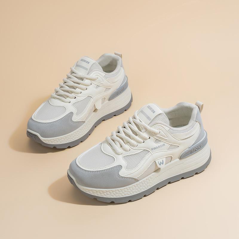 Shoes Women's 2025 Spring New Breathable Mesh Shoes Children's Korean Version Versatile Platform Casual Running Sneakers