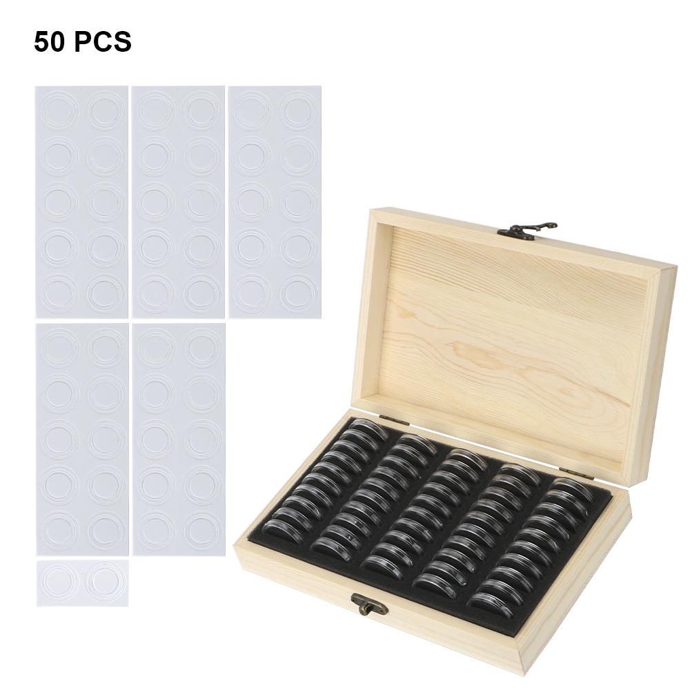 With Adjustment Pad Coins Storage Box Adjustable Antioxidative Wooden Commemorative Coin Collection Case