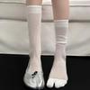 Sheer Mesh Split Toe Socks Hollow Out Slouch Socks Stylish Mid-Calf Socks  Summer Season