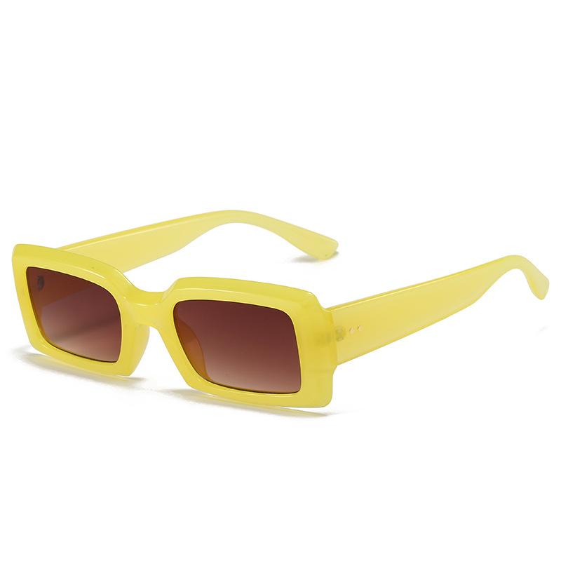 Internet celebrities ins small frame sunglasses, fashionable square jelly sunglasses, multi-color glasses