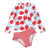 Girl Two Pieces Swimsuit 1-6 Years Long Sleeve Cartoon Print Swimwear Set For Kids Girls Baby Summer Swimming Bathing Suit
