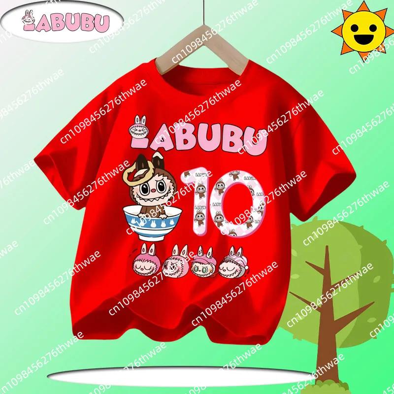 Летняя футболка Laubub для детей 1-12 лет, в подарок, детская футболка с круглым вырезом и коротким рукавом, повседневная футболка для мальчиков и девочек с мультяшным принтом
