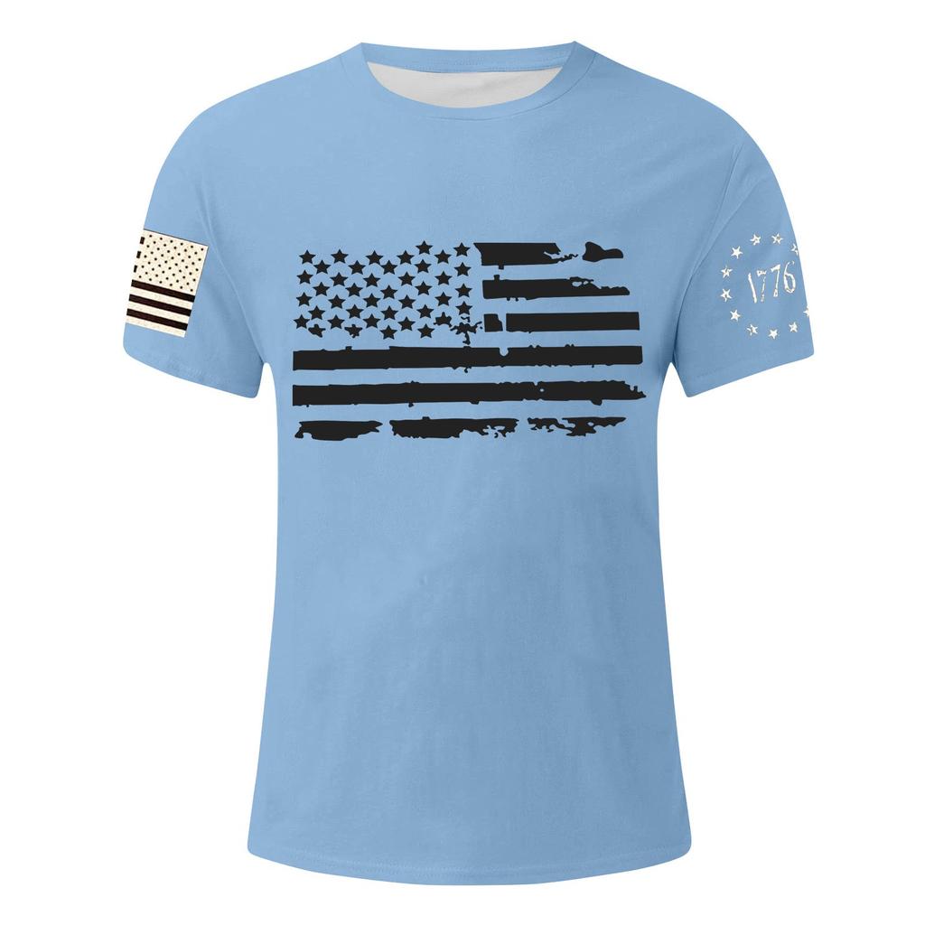 Men's Independence Day Printed T-Shirt Men's Loose Casual Short Sleeve Top