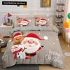 3D Merry Christmas King Queen Комплект постельного белья для детей с рисунком Санта-Клауса, снеговика, оленя, покрывало для пододеяльника, рождественское покрывало из полиэстера