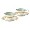 Noritake Cup Saucer 220cc Georgian Turquoise 2 Bone China & (Pair Set) (Coffee Tea) P59587/4857
