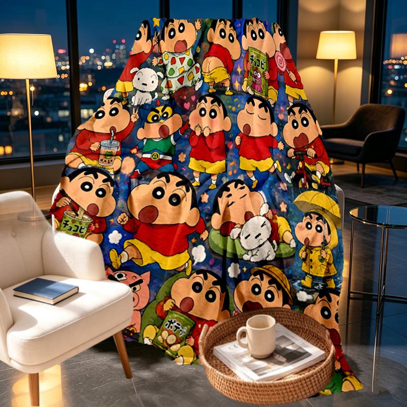Crayon Shin Print Blanket - Soft & Comfortable, for Bedroom, Travel, Sofa, Home Decoration - Birthday Christmas Gift for Friend