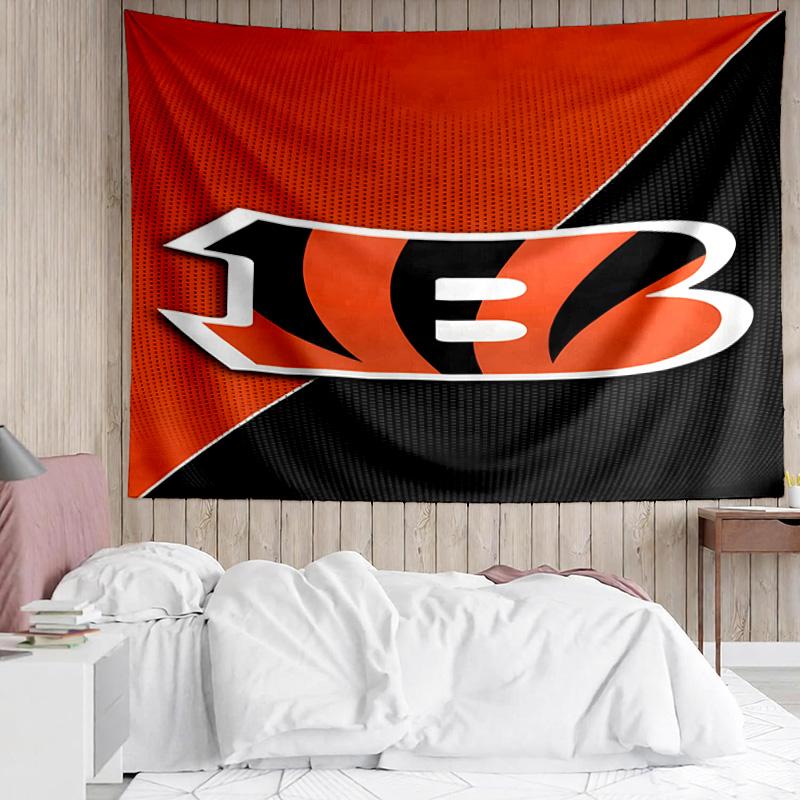 1PC Bengals Team Logo Artwork Quick-Dry Tapestry, Unique Design Tapestry, Suitable for Bedroom,Livingroom, Playroom,Heartwarming Holiday Gifts