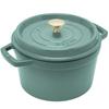 Staub Cocotte Round Eucalyptes Large Двуручный эмалированный горшок IH Совместимый японский продукт с серийным номером STAUB Чугунные большие кокотницы Круглые "Grand"