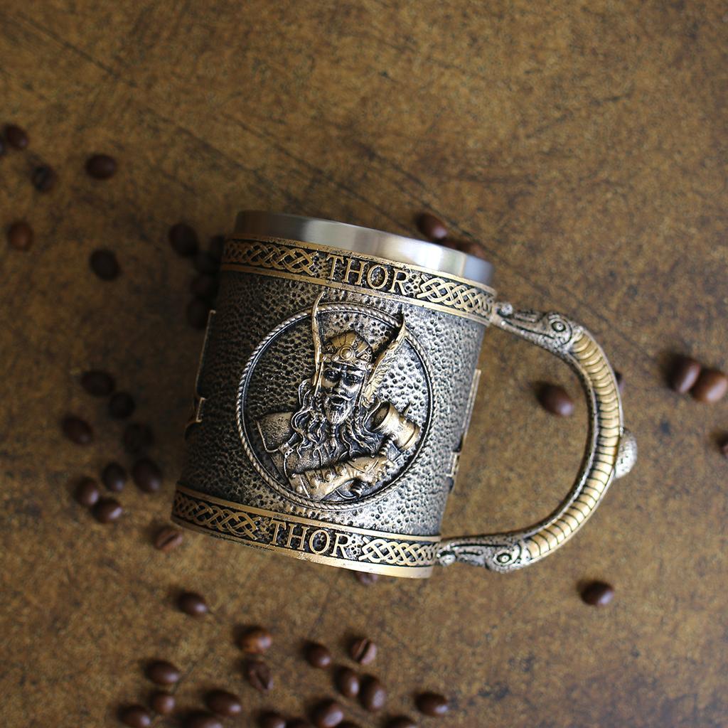 Кружка с черепом воина викинга с вкладышем из нержавеющей стали, средневековая пивная кружка, кружка для кофе, 550 мл GRGR