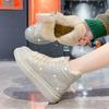 New Rhinestone Women High Top Winter Warm Plush Lined Casual Boots 4.5CM Increased Warmth Waterproof Casual Cotton Shoes 35-40