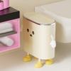 Creative Trash Can Dustbin with Lid Lightweight 12L Rubbish Container Cute Garbage Bin for Office