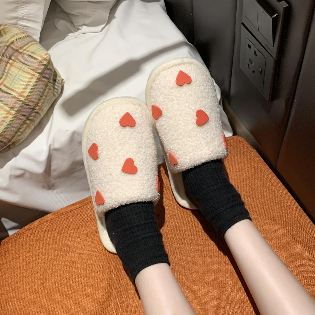 Женские зимние шерстяные хлопчатобумажные тапочки нового стиля, резиновые коричневые плюшевые тапочки свободного размера Baotou на плоском каблуке