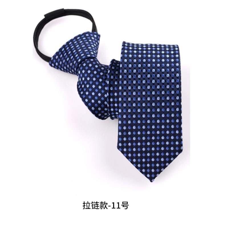 Wind Dress Jacquard Polyester Zipper Tie Men'S Business Occupation Easy To Pull Lazy Tie