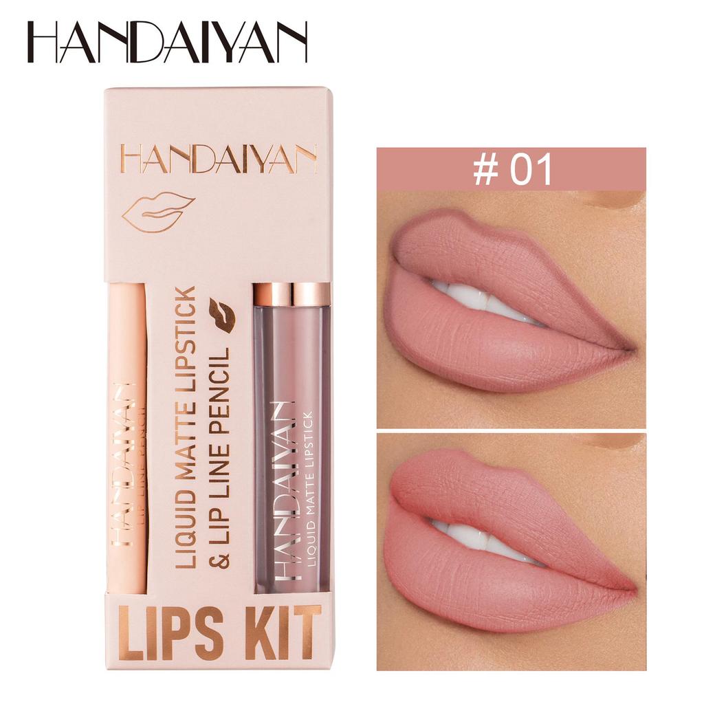 Матовый водостойкий набор помад, блесков и карандашей для губ - Не липкий, Не выцветающий