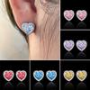 1 Pair Earrings Shiny Exquisite Heart Shape Ear Studs