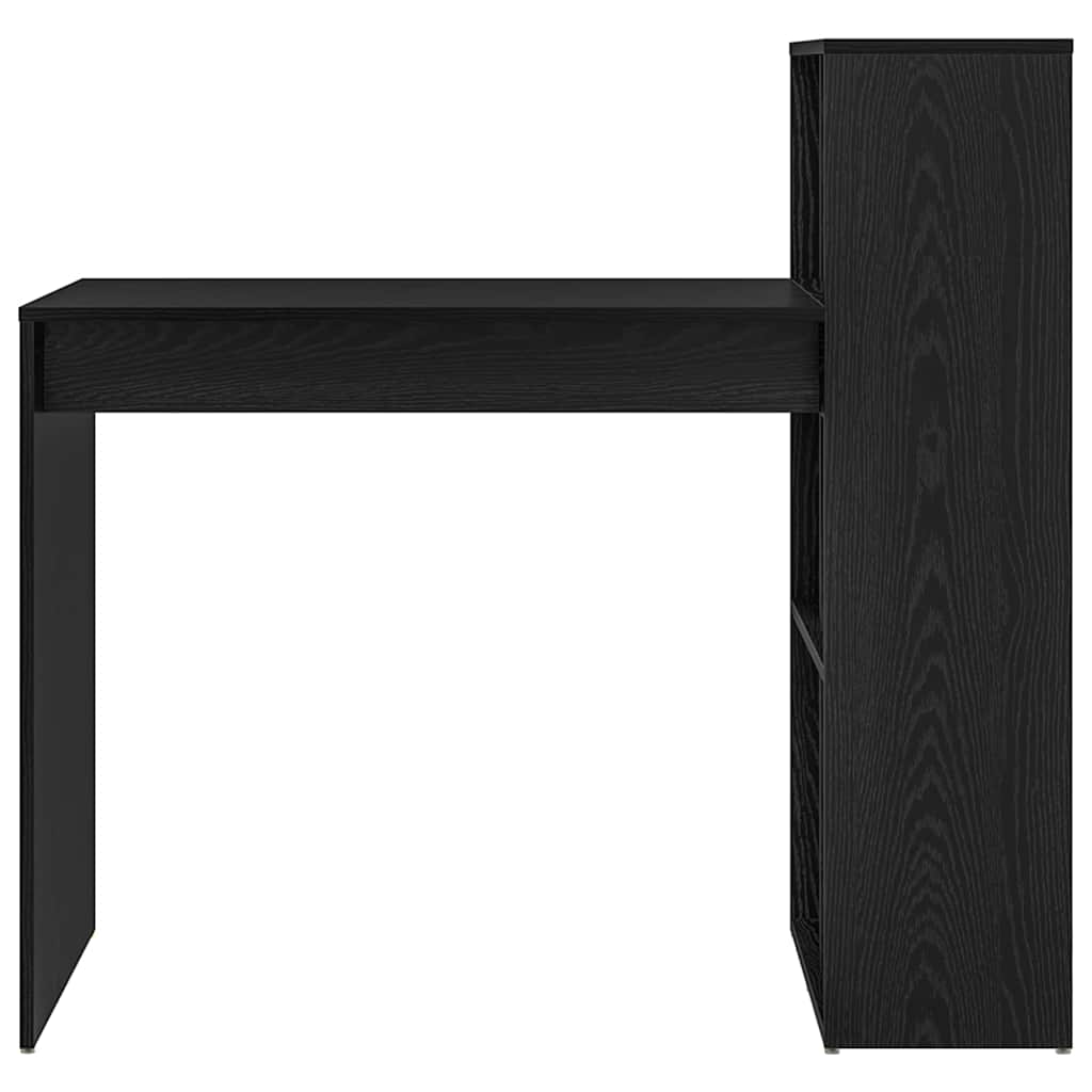 Desk with Shelf Black Oak Effect 108 x 55 x 103.5 cm
