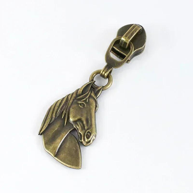 Meetee 5-20 шт. 5# Слайдер для нейлоновых молний, головка молнии из цинкового сплава, декор, бронзовый пуллер для молний, аксессуары для шитья куртки, пальто