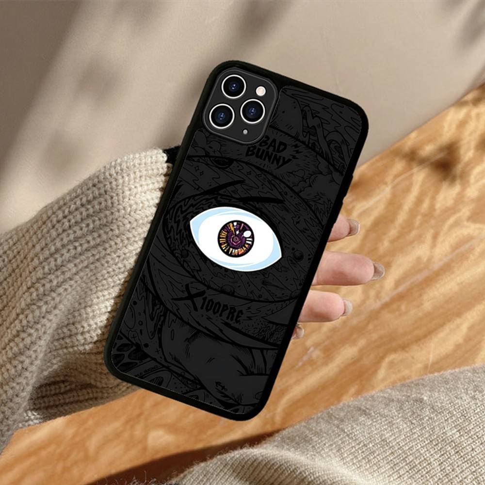 B-Bad Bunny Art Phone Case For IPhone 17 16 15 14 13 Plus 12 11 Pro Max PC+TPU Cases Back Cover