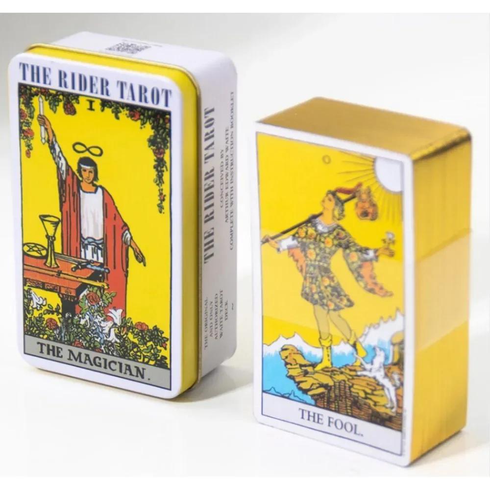 Wondering Spirit Tarot 78pcs In a Tin Metal Box Gold-plated Edge Tarot Cards For Divination Tarot Deck Beautiful Package