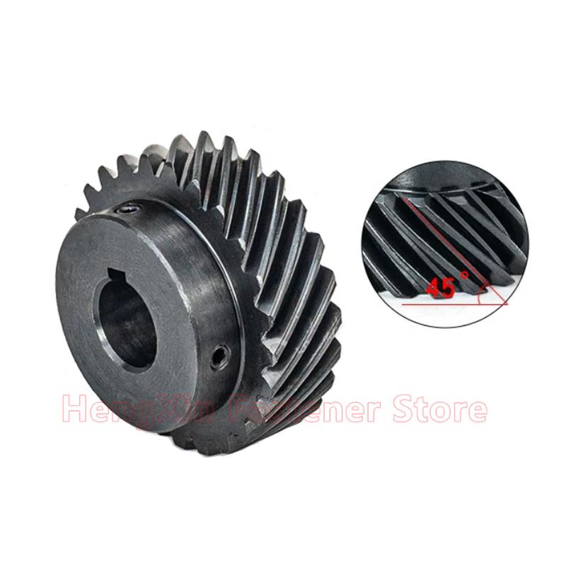 1pcs 1.5M Helical Gear 32 35 36 40 Teeth 1.5 Modulus 32T 35T 36T 40T 45 Degree Left/Right Spiral Steel Gear Bore 10-35mm Custom