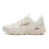 Li Ning Carefree V3 Амортизирующие износостойкие дышащие низкие беговые кроссовки женские цвет слоновой кости ARXW024-1