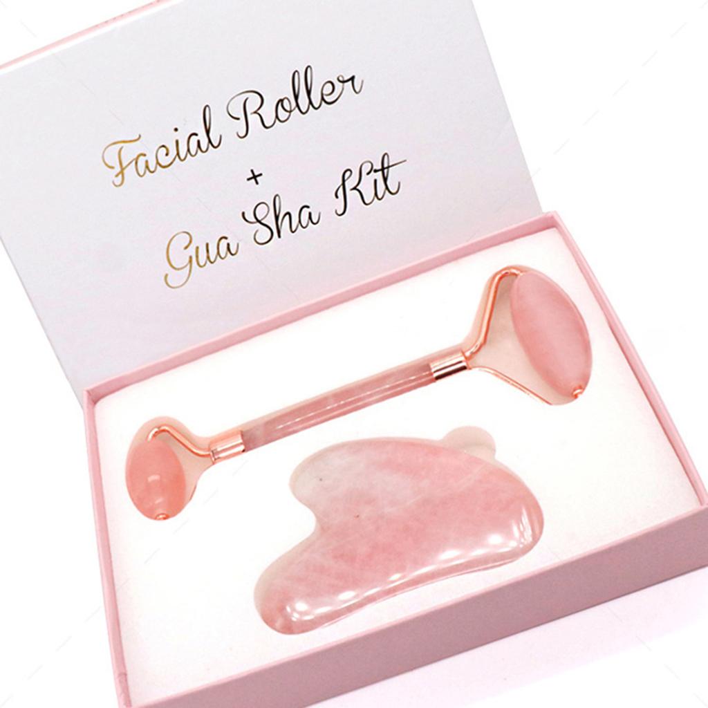 Набор для массажа лица Jade Rollers, набор для ухода за кожей вокруг глаз и GuaSha, помогает уменьшить отеки и морщины