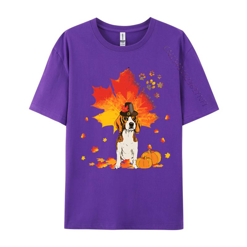Beagle Autumn Leaf Fall Leaves Dog Lover Tshirt Vintage Tshirts Cotton TShirts Top Quality Funny Tshirt