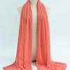 Women's Solid Color Pearl Chiffon Bubble Scarf, Long Silk Headscarf, 70x180cm, Middle Eastern Style
