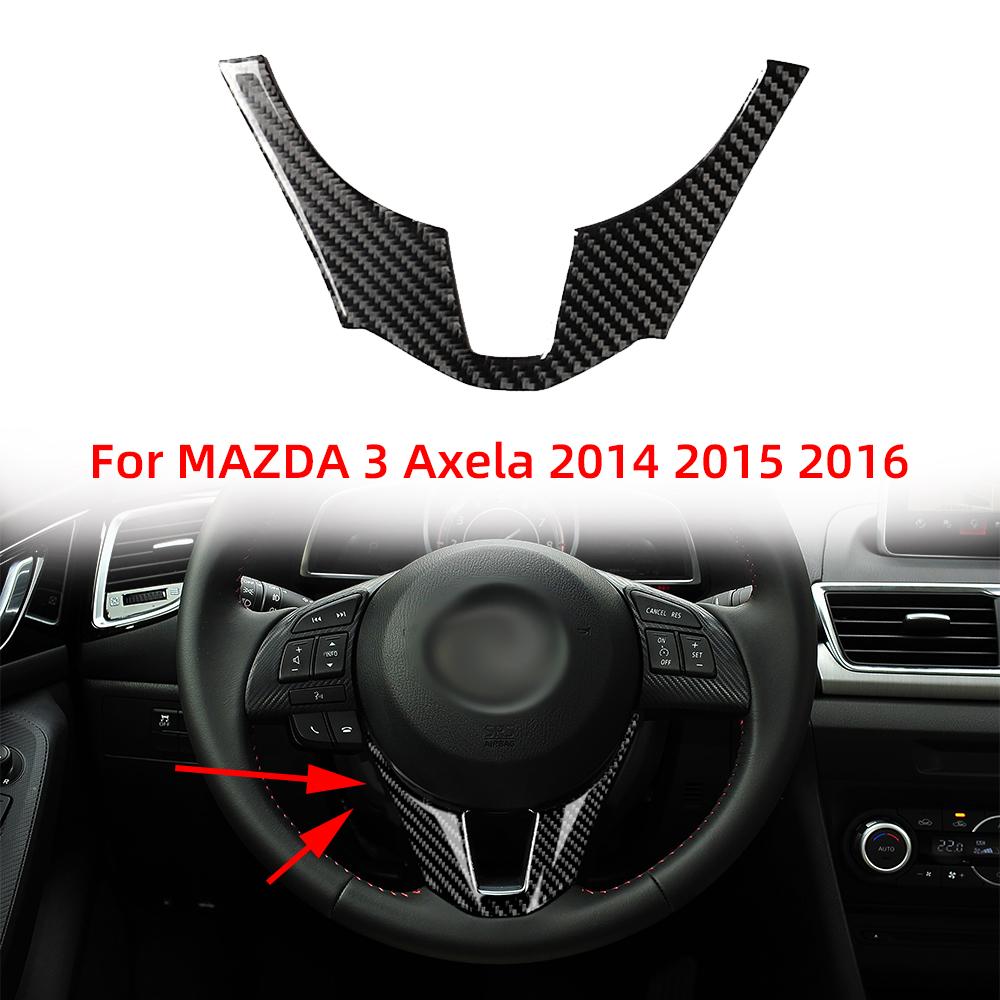 Наклейки на рулевое колесо из углеродного волокна для салона автомобиля Mazda 3 Axela 2014 2015 2016 Аксессуары для автомобилей Интерьеры