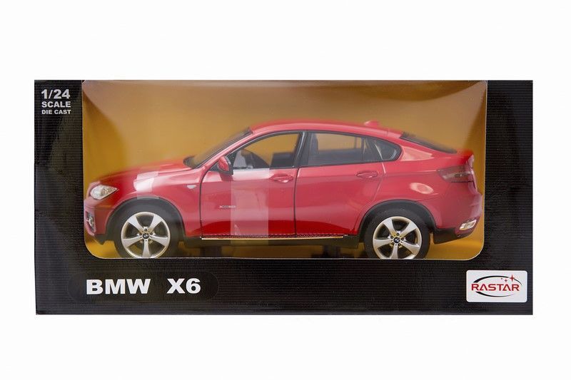 Bmw X6 Czerwony Auto Metalowe Model Kolekcjonerski Skala 1:24 Prezent