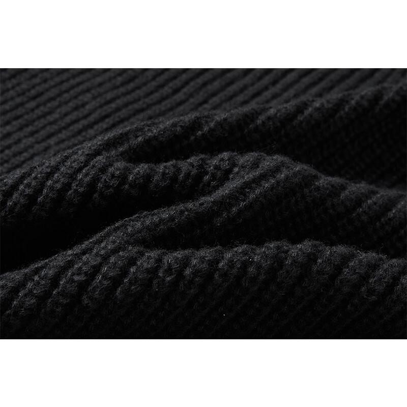 Мужской утолщенный вязаный пуловер с молнией до середины