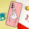 Чехол для телефона Samsung Galaxy A05 A06 A16 A54 A34 A14 A55 A35 A15 A53 A33 A13 A22 A32 A52 с K-pop жестом 'Сердце пальцами'