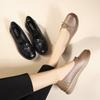 Middle-aged and Elderly Women's Spring Slip On Shoes Mom's Comfortable Flat Non-slip Soft Sole Leather Shoes