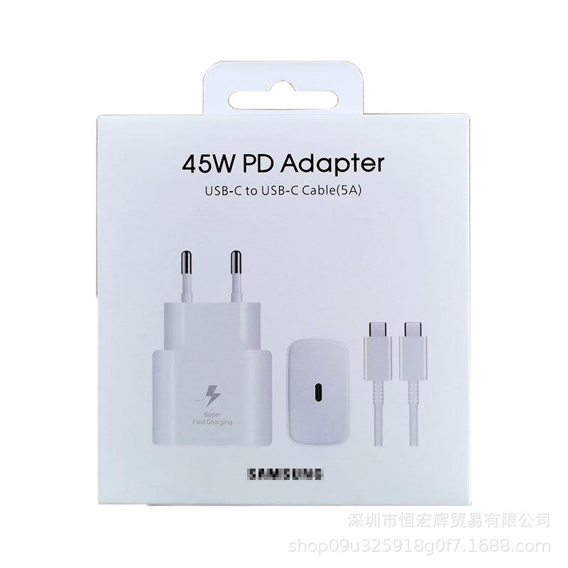 Совместимо с оригинальным зарядным устройством и кабелем Samsung 45 Вт, европейская спецификация, белый, для S22 Ultra, Note 20, Note 20 Plus