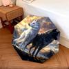 1 шт. Автоматический складной зонт - Узор «Волки», Портативная и складная конструкция с 8 спицами, Рождественские и Новогодние подарки