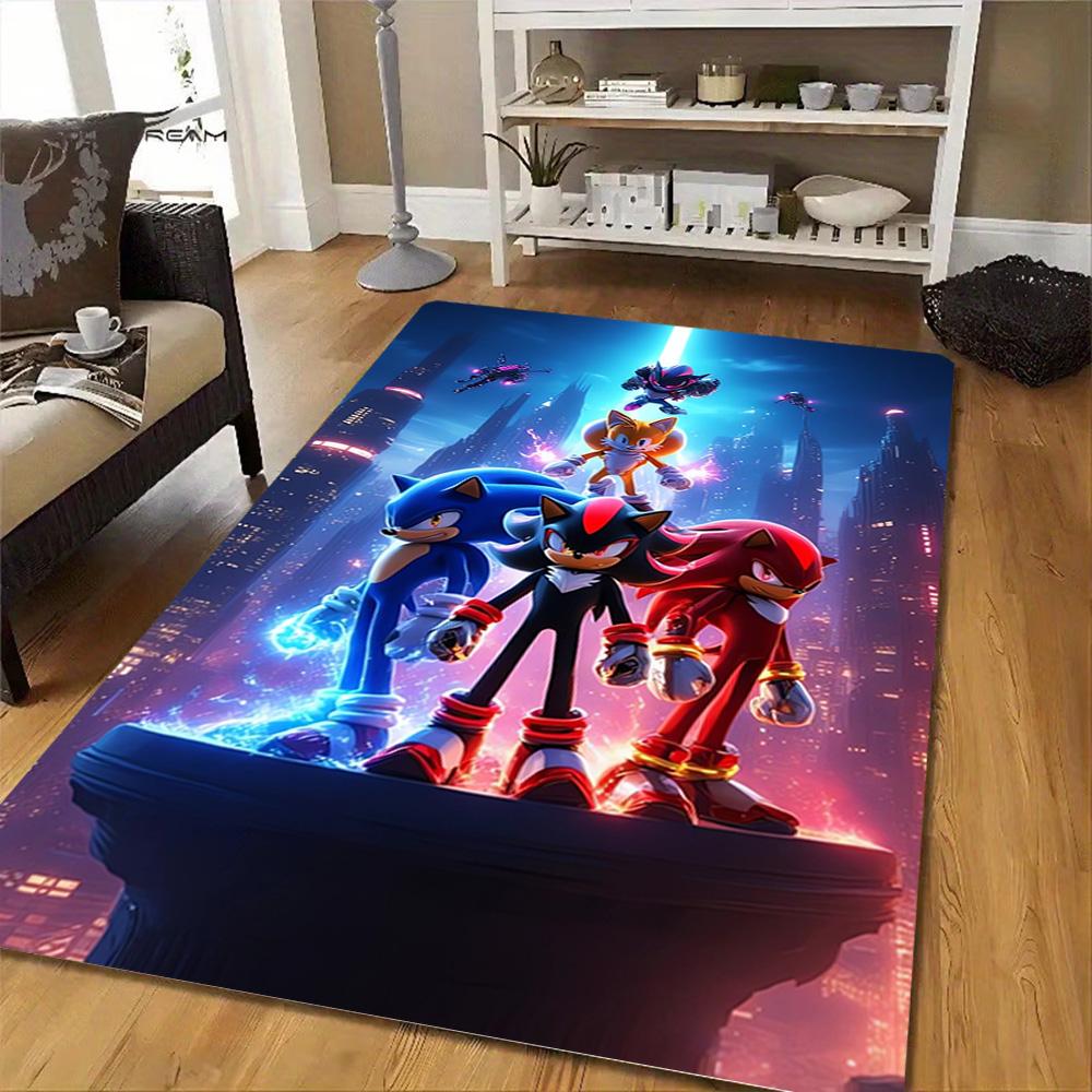Sonic & Shadow: Speed Clash Decoration,Carpet,Living Room,Bedroom, Non-slip,Square rug