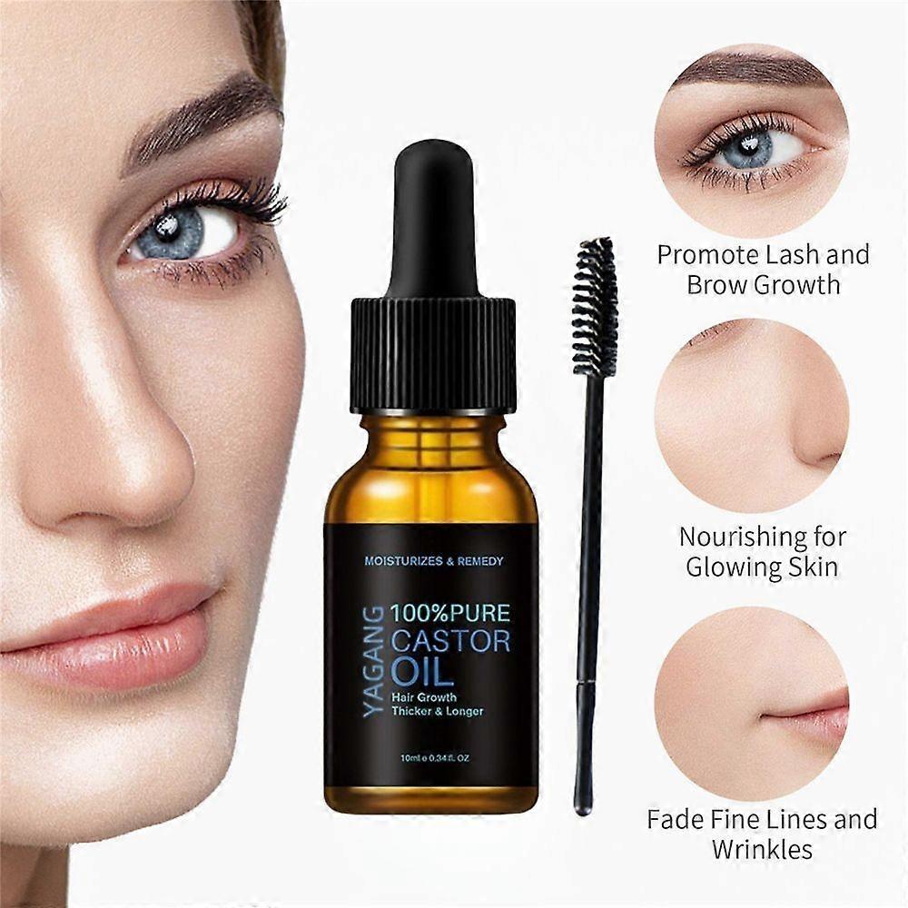 New Pure Organic Castor Oil For Eyelashes Eyebrow Hair Growth Body Care Oil