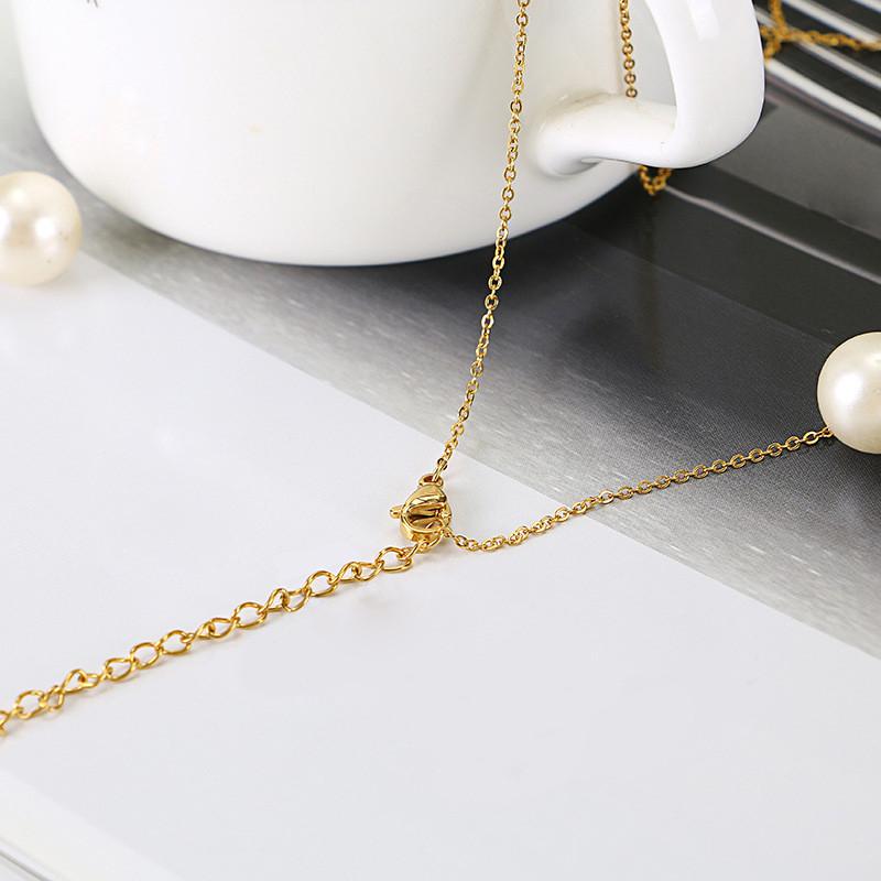 Ожерелье из титановой стали с полыми стразами и сердечками в форме клевера, защита окружающей среды, не выцветает