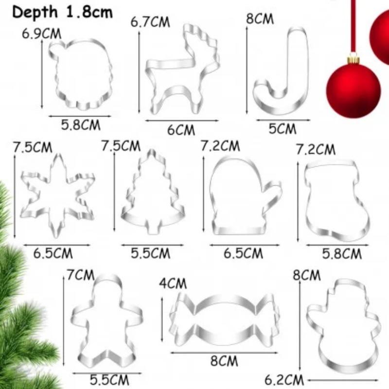 5Pcs/set Christmas Cookie Cutter Gingerbread Xmas Tree Mold Christmas Cake Decoration Tool Navidad Gift DIY Baking Biscuit Mould