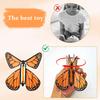 Заводная порхающая игрушка-бабочка, летающие закладки-бабочки с механизмом на резинке, цветные крылышки из картона
