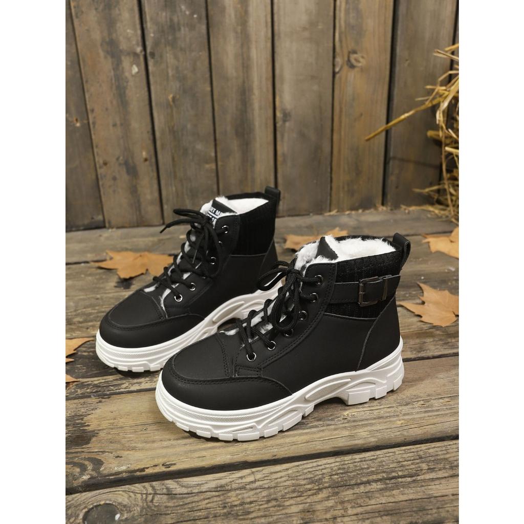 Ladies, Suede Shoes, Lace Up Shoes, Thick Soled Shoes, Snow Boots, Warm Shoes, Thick Shoes, Comfortable, Casual Shoes, Short Boots