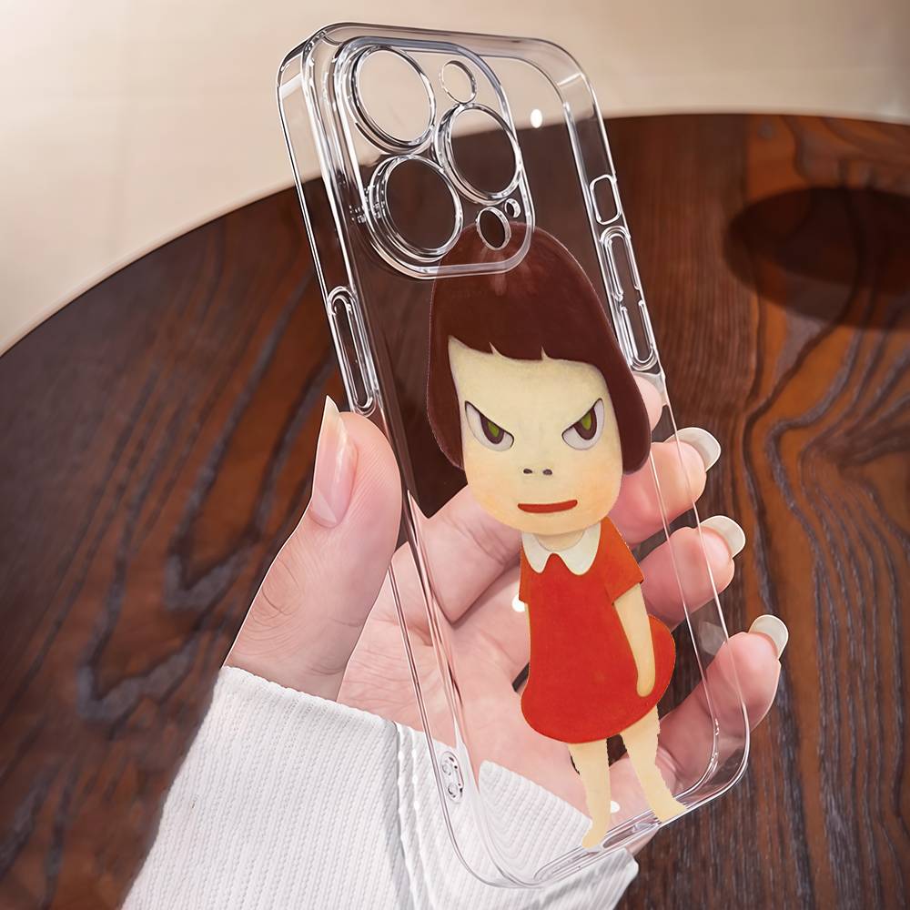 Чехол для телефона Yoshitomo Nara для iPhone 16e 16 15 14 13 12 11 Mini Pro Max Прозрачный противоударный чехол